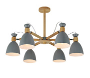 купить Люстра ламповая LINVEL LV 9446/6 Лаура серый/дерево E27 60W *6 Ламповые люстры