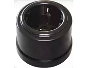 купить Розетка з/к керамика черный Бирони В1-101-03 БИРОНИ накладные