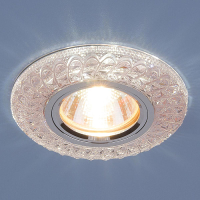 Точечный светильник Elektrostandard 2180 розовый MR16 GU5.3 с LED подсветкой купить Встраиваемые