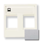 купить Накладка двойная 2-мод.для телефон/комп. разъёмов  ABB Zenit Серебро N2218.1PL ABB Zenit