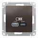 Розетка USB 2 порта AtlasDesign Мокко SE ATN000639 купить AtlasDesign