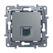 купить Розетка компьютерная RJ45 5 категория Legrand Etika 672441 Алюминий Legrand Etika