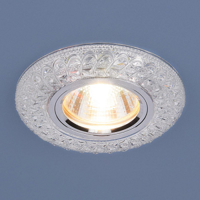 Точечный светильник Elektrostandard 2180 прозрачный MR16 GU5.3 с LED подсветкой купить Встраиваемые