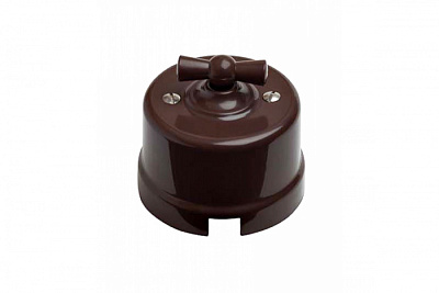 Выключатель 1кл проходной керамика коричневый Бирони В1-201-02 купить Керамика