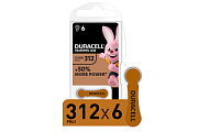 купить Батарейка для слуховых аппаратов Duracell ZA-312-6BL Батарейки, Аккумуляторы, з/у