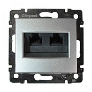 купить Розетка RJ45 двойная Legrand Valena  Алюминий 770231  Legrand Valena