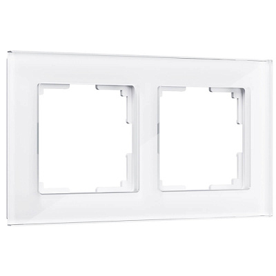 Рамка 2 поста Werkel WL01-Frame-02 белое стекло W0021101 купить Werkel  Рамки