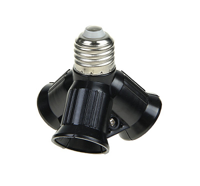 * Патрон переходник E27-3*E27 Ecola черный купить Патроны