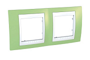 купить Рамка 2 поста Unica Хамелеон Зеленое яблоко Белый MGU6.004.863 Unica Camelion Рамки