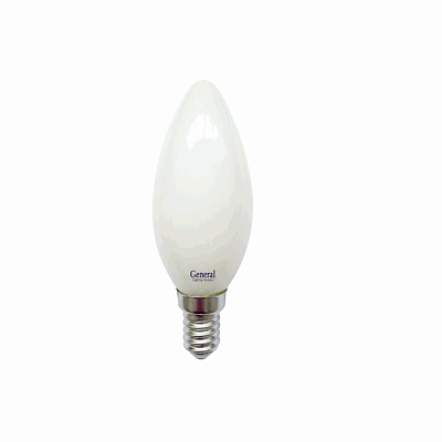 Лампа светодиодная GENERAL  7W E14 2700K свеча филамент матовая 649947 купить Светодиодные