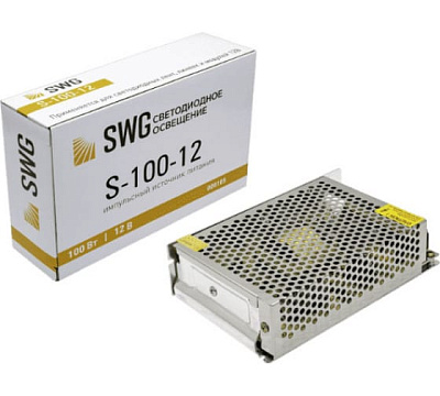 Блок питания 12В 100Вт SWG S-100-12 P20  для св/д ленты  купить Блоки питания 12 V