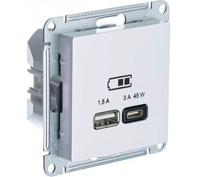 Розетка USB 2 порта AtlasDesign Жемчуг SE ATN000429 ускоренная купить AtlasDesing
