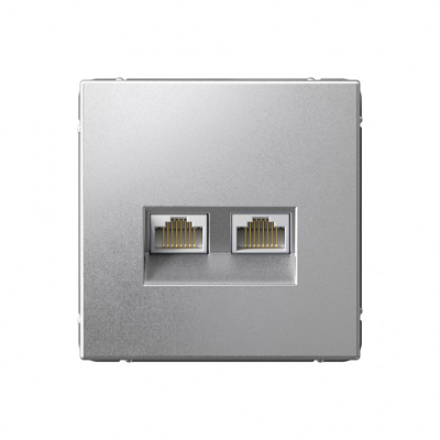 Розетка двойная компьютерная RJ45+RJ45, кат.6е ArtGallery Алюминий SE GAL000388 купить ArtGallery