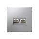 Розетка двойная компьютерная RJ45+RJ45, кат.6е ArtGallery Алюминий SE GAL000388 купить ArtGallery
