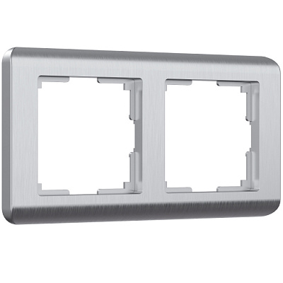 Рамка 2 поста Werkel WL12-Frame-02 серебро рифленый W0022106  купить Werkel  Рамки