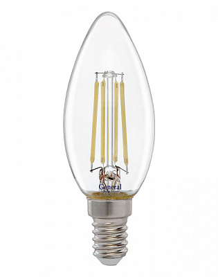 Лампа светодиодная General филамент 15W E14 2700K свеча 661416 купить Светодиодные