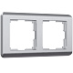 Рамка 2 поста Werkel WL12-Frame-02 серебро рифленый W0022106  купить Werkel  Рамки