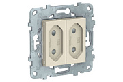 купить Розетка двойная б/з со шторк. для узких вилок 10А Unica Бежевый MGU5.3131.25ZD   Unica