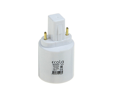 Патрон переходник G23-E27 Ecola белый купить Патроны