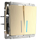 Выключатель 2 клавишный с подсветкой Werkel W1120110 (WL10-SW-2G-LED) шампань рифленый купить Werkel