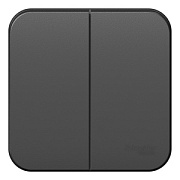 купить Выключатель наружный 2-клавишный 10А Blanca Антрацит BLNVA105016   BLANCA накладные