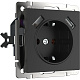 Розетка з/к со шторками и USB Werkel WL08-SKGS-USBx2 черный матовый W1171508 купить Werkel