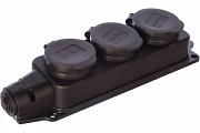 купить Колодка на 3 розетки с крышкой 16А 2P+E IP44 каучук Вилки, Колодки