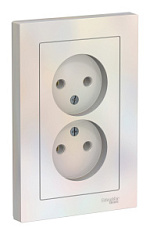 купить Розетка без заземления двойная с рамкой AtlasDesign Жемчуг SE ATN000420 AtlasDesign