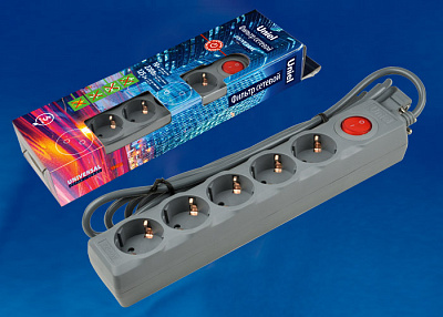 Сетевой фильтр Uniel S-GSU5-5 GREY купить Сетевые фильтры