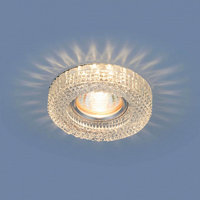 Точечный светильник Elektrostandard 2213 прозрачный MR16 GU5.3 с LED подсветкой купить Встраиваемые