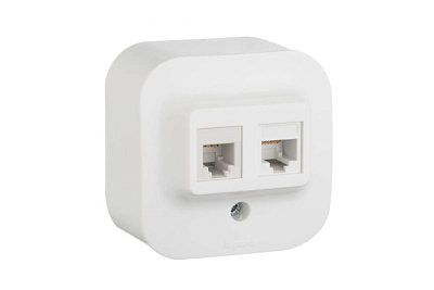 Розетка компьютерная + телефонная RJ11+RJ45 Legrand Quteo 782221 Белый купить Legrand QUTEO/PLEXO накладные