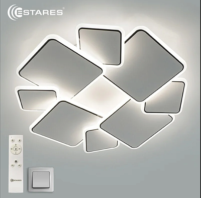 Люстра светодиодная Estares Indigo 8S-RC-500x60-WHITE/BLACK/WHITE 100W до 20 кв.м купить Светодиодные люстры