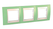 купить Рамка 3 поста Unica Хамелеон Зеленое яблоко Бежевый MGU6.006.563 Unica Camelion Рамки