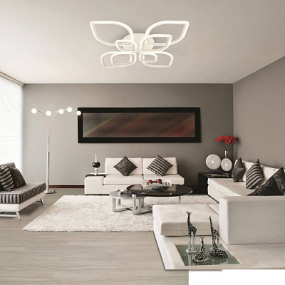 Люстра светодиодная ProfitLight 1379/4+4 WHT RGB 224+11W ПУЛЬТ до 28 кв м купить Светодиодные люстры