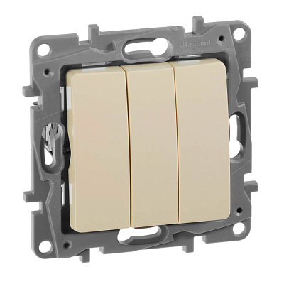 Выключатель 3 клавишный Legrand Etika 672313 Крем купить Legrand Etika
