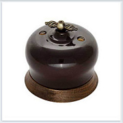 купить Выключатель 2кл Фаберже керамика коричневый Бирони В2-202-02/18 БИРОНИ накладные