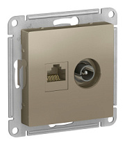 купить Розетка двойная RJ45+TV AtlasDesign Шампань SE ATN000589 AtlasDesign