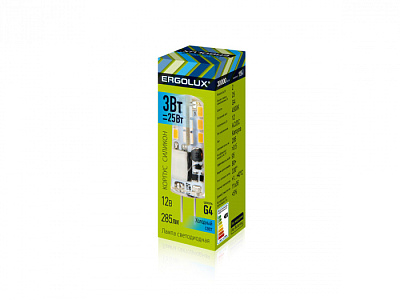 Лампа Ergolux LED-JC-3W-G4-4K 3W 12V G4 купить Светодиодные