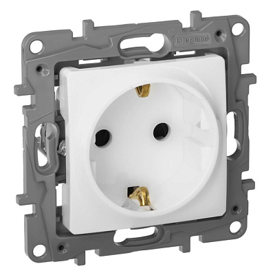 Розетка з/к со шторками Legrand Etika 672222/672231 Белый купить Legrand Etika