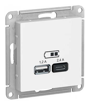 Розетка USB 2 порта А+C AtlasDesign Лотос SE ATN001339 купить AtlasDesign
