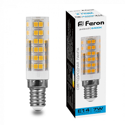 Лампа светодиодная FERON LB-433 7W 600Lm 230V E14 6400K купить Светодиодные