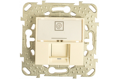 Розетка компьютерная (RJ45) категория 5е Unica Бежевый MGU5.421.25ZD   купить Unica