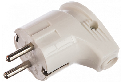 Вилка угловая с з/к белая Makel 10027 купить Вилки, Колодки