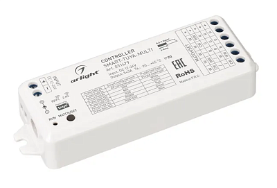 Контроллер Arligh SMART-TUYA-MULTI 12-24V, 5x3A, RGB-MIX, 2.4G Arlight IP20 031679 купить Управление светом (проф)
