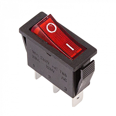 Выключатель Rexant вкл-выкл 15А 3с подсветка красный 36-2210 купить Комплектующие