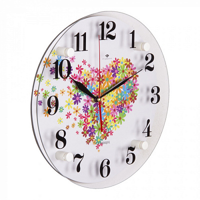 Часы настенные 21Век 3030-022 "Сердце из цветочков" купить Часы