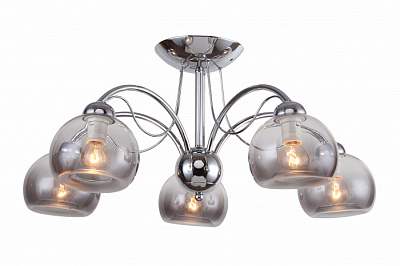 Люстра ламповая LINVEL LV 9301/5 Бови Хром E14 40W *5  (610*610*280mm) купить Ламповые люстры