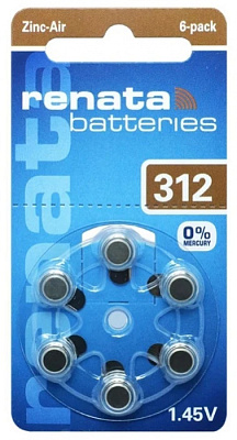 Батарейка Renata ZA-312 BL6 купить Батарейки, Аккумуляторы, з/у