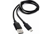 купить Кабель USB-microB 1м Cablexpert черный 2.4A CCB-mUSB2-AMBMO1-1MB Батарейки, Аккумуляторы, з/у