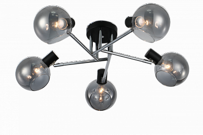 Люстра ламповая LINVEL LV 9357/5 Ройс черный/хром E14 40W *6 купить Ламповые люстры